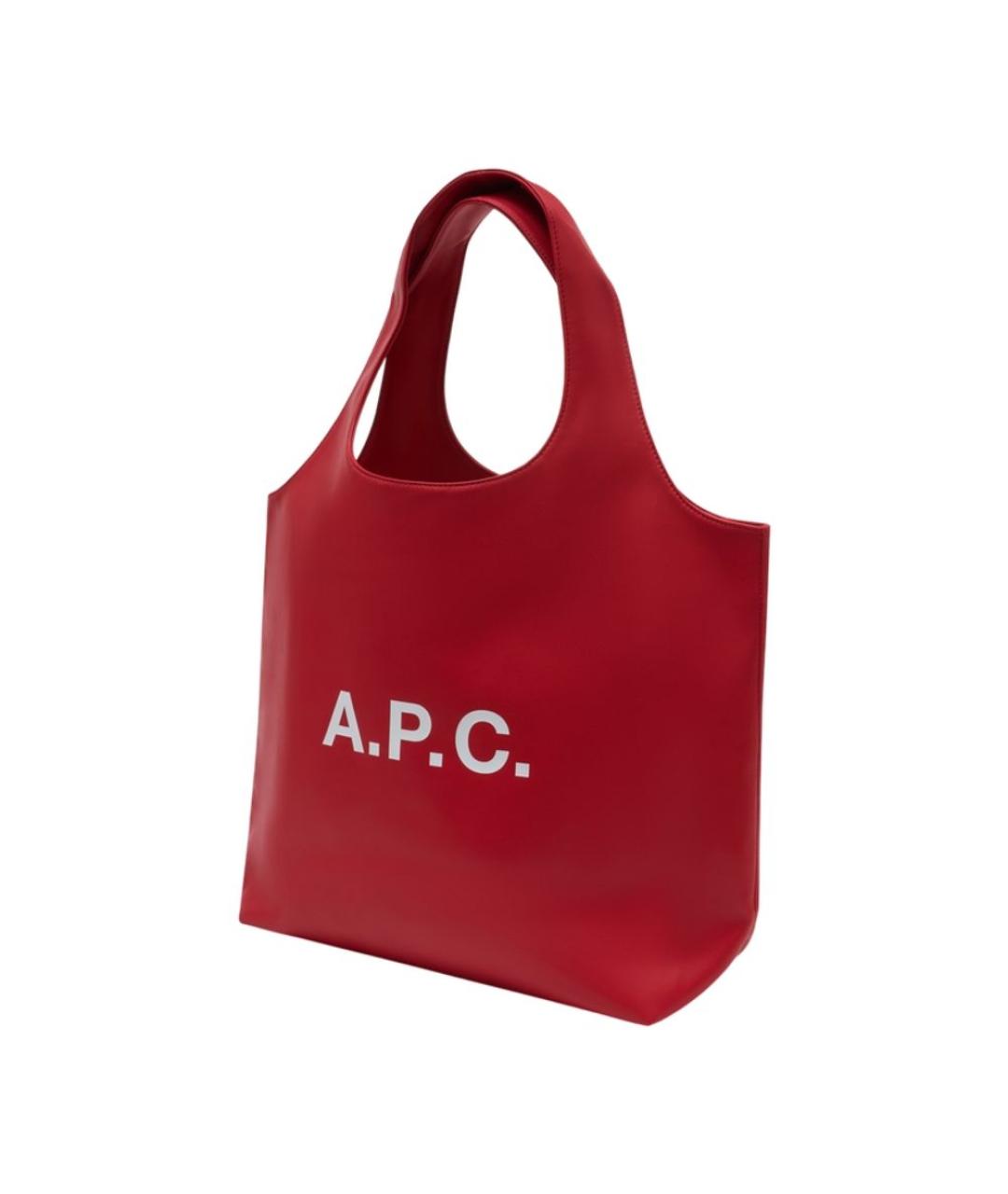 A.P.C. Красная синтетическая сумка тоут, фото 2