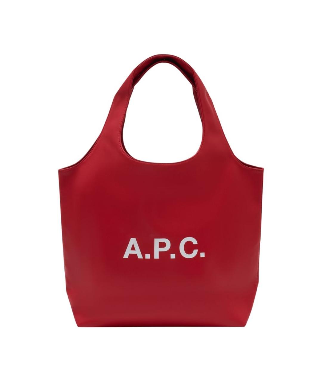 A.P.C. Красная синтетическая сумка тоут, фото 1
