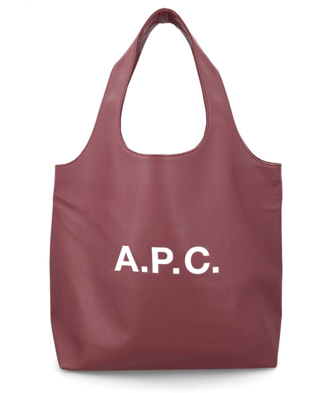 A.P.C. Бордовая синтетическая сумка тоут, фото 1