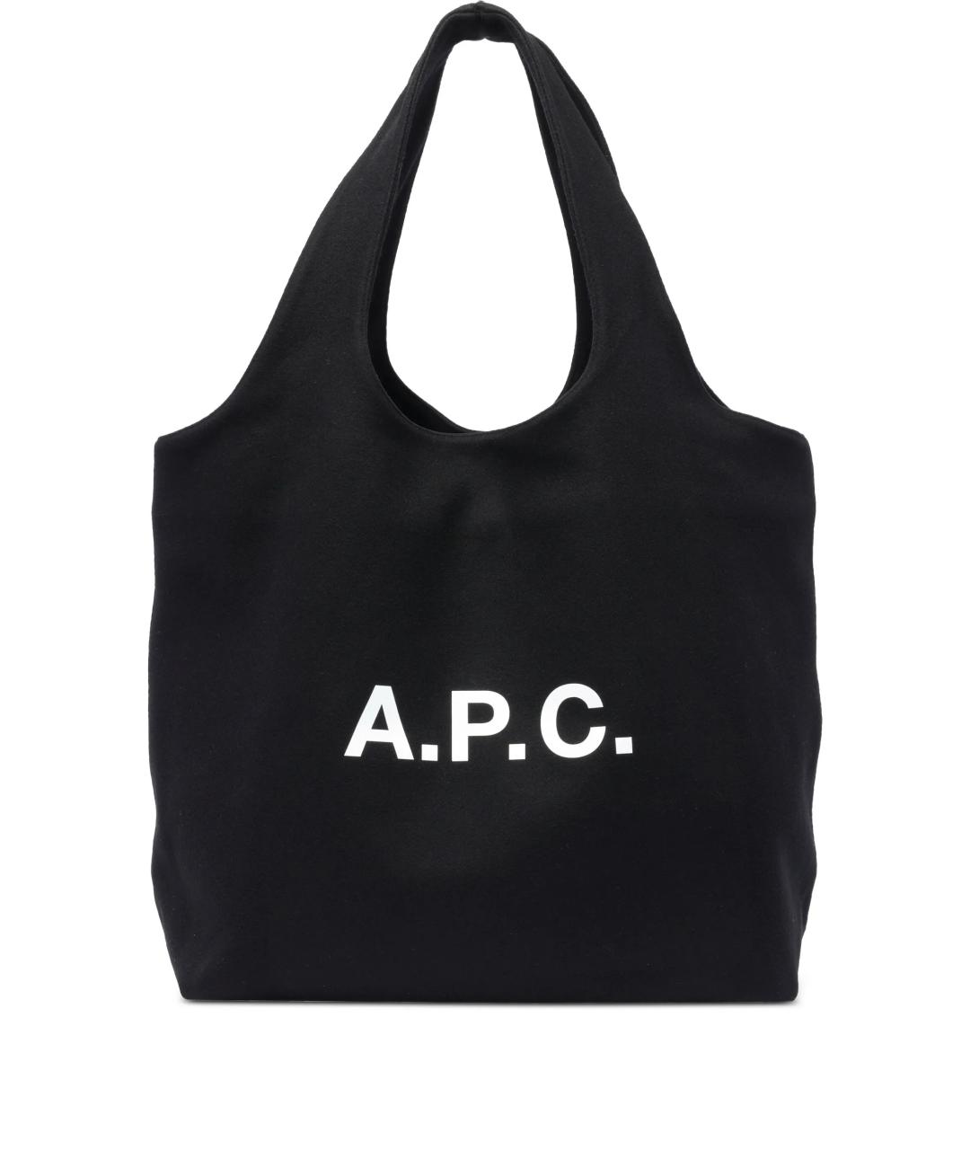 A.P.C. Черная шерстяная сумка тоут, фото 1
