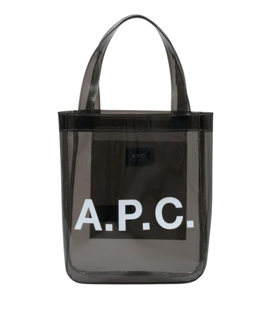 A.P.C. Черная синтетическая сумка тоут, фото 3