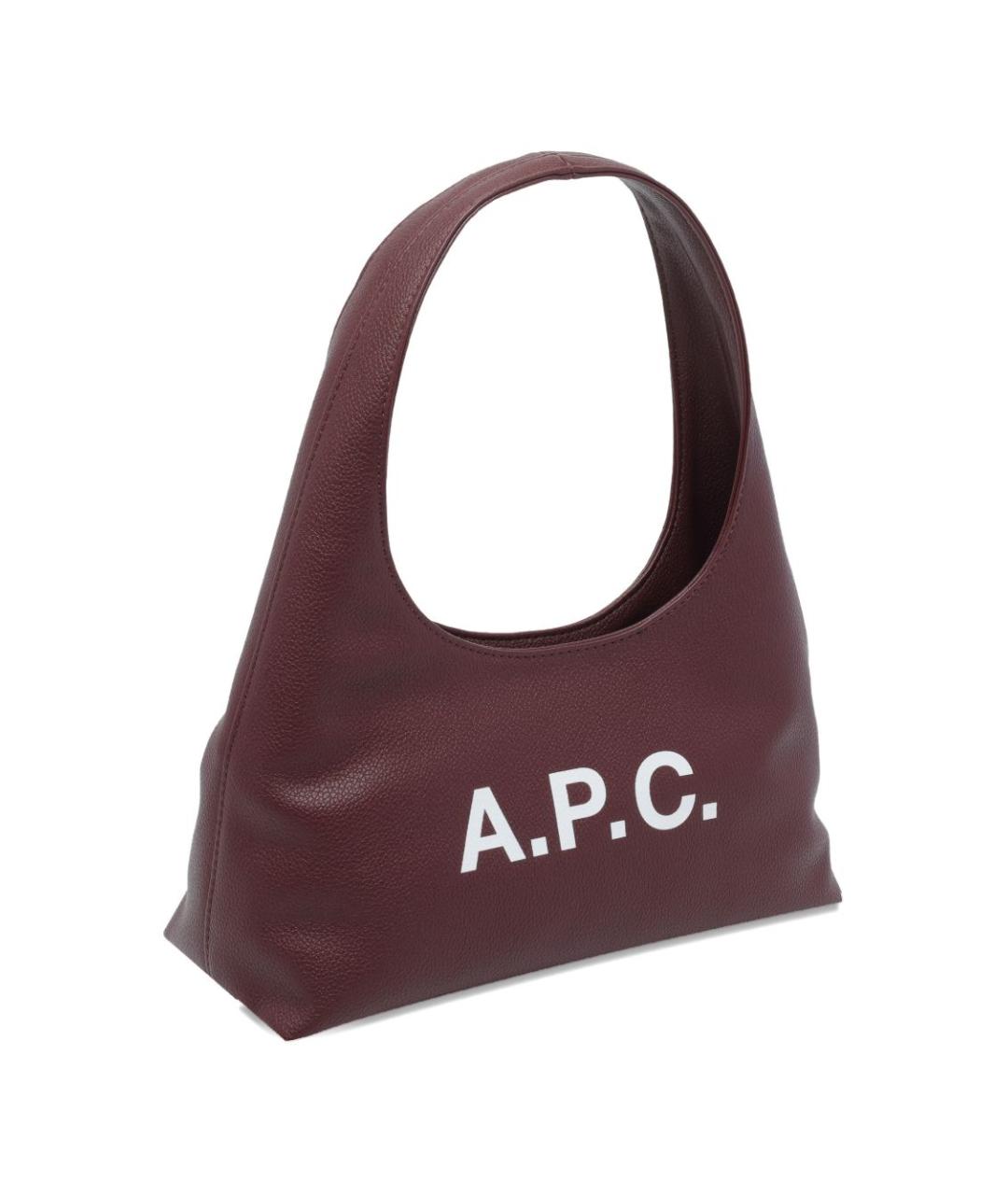 A.P.C. Бордовая синтетическая сумка через плечо, фото 3