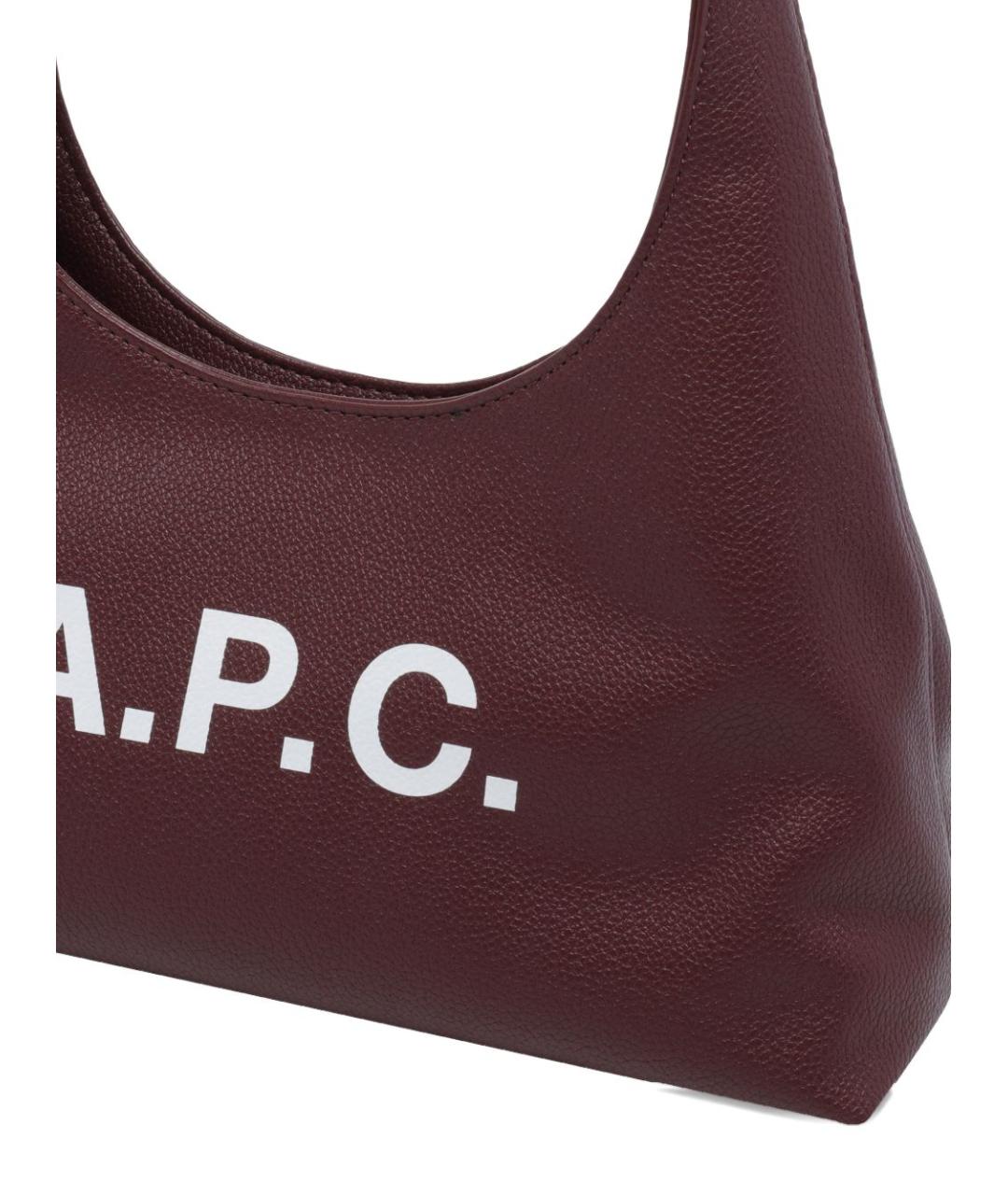 A.P.C. Бордовая синтетическая сумка через плечо, фото 4