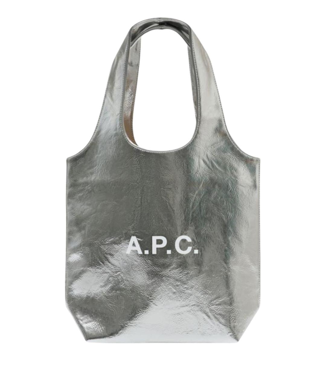 A.P.C. Серебряная синтетическая сумка тоут, фото 1