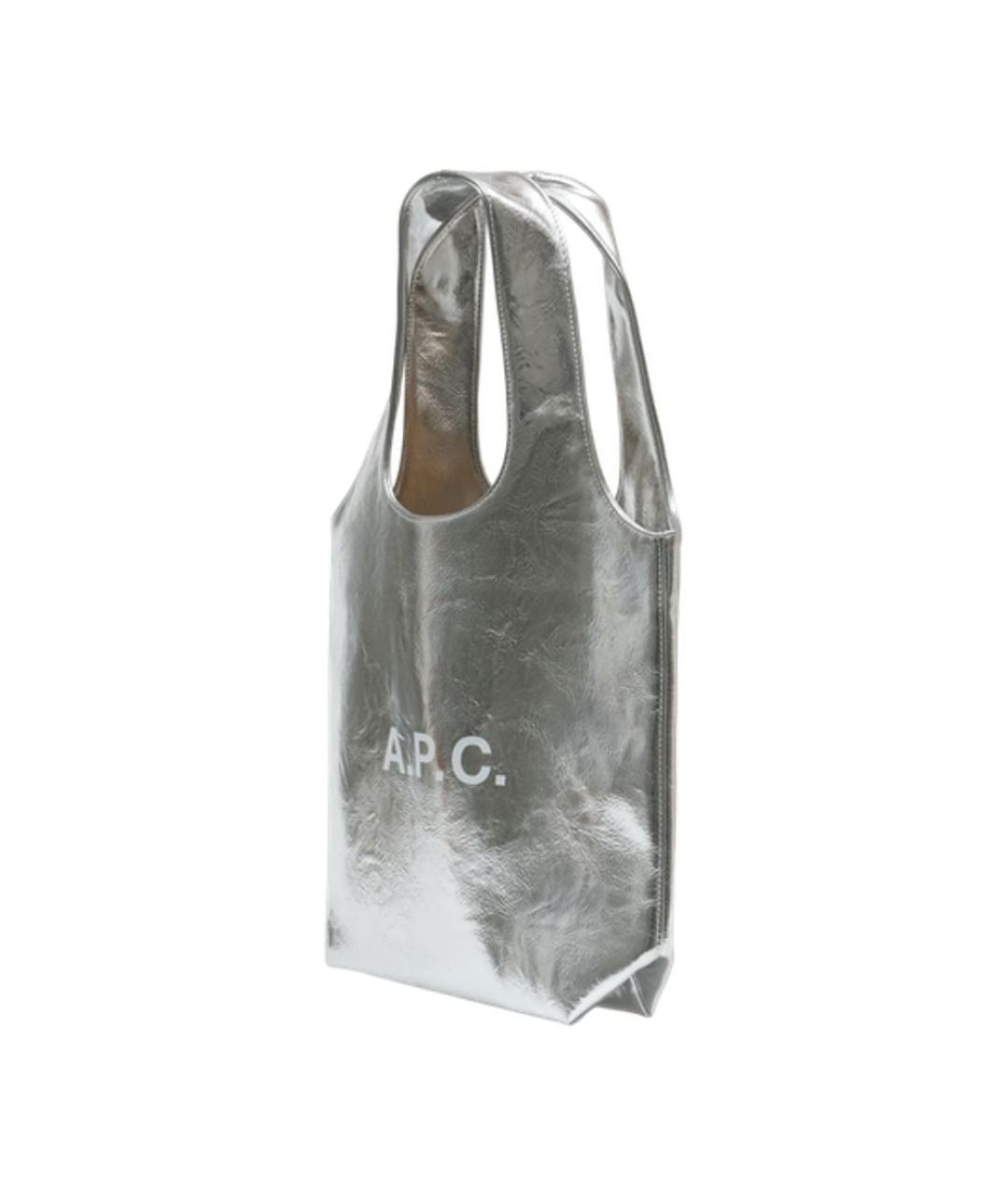 A.P.C. Серебряная синтетическая сумка тоут, фото 2