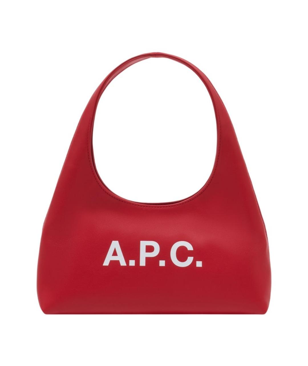 A.P.C. Красная синтетическая сумка через плечо, фото 3