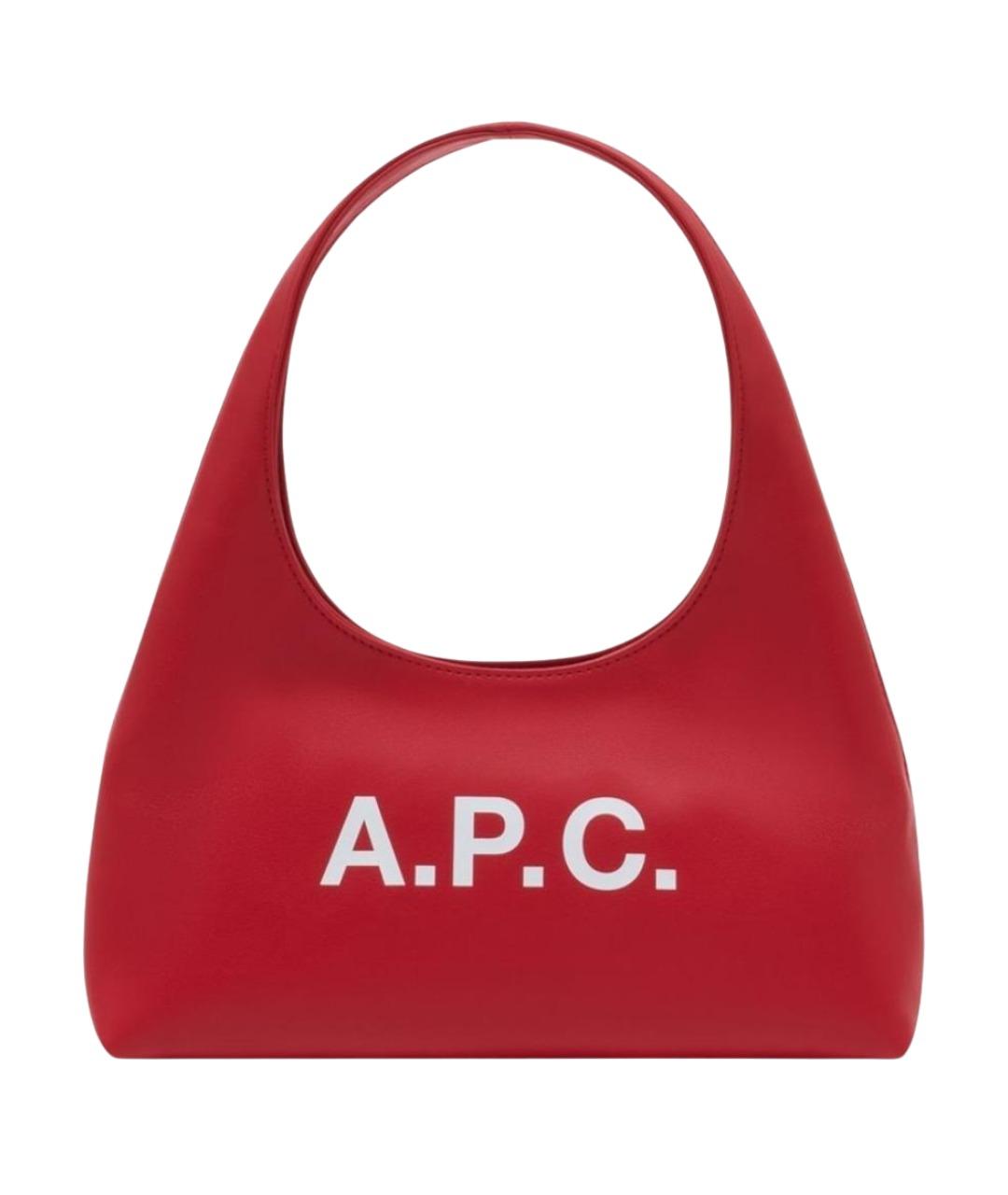 A.P.C. Красная синтетическая сумка через плечо, фото 1
