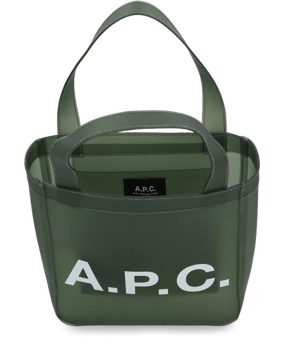 A.P.C. Хаки синтетическая сумка тоут, фото 5