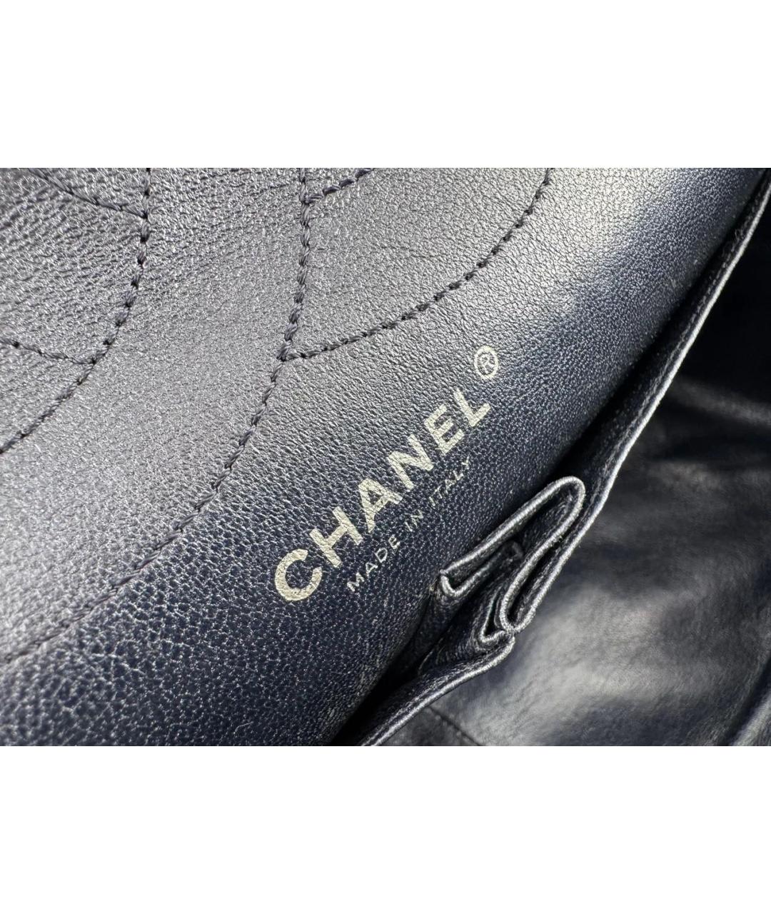 CHANEL Темно-синяя кожаная сумка через плечо, фото 4