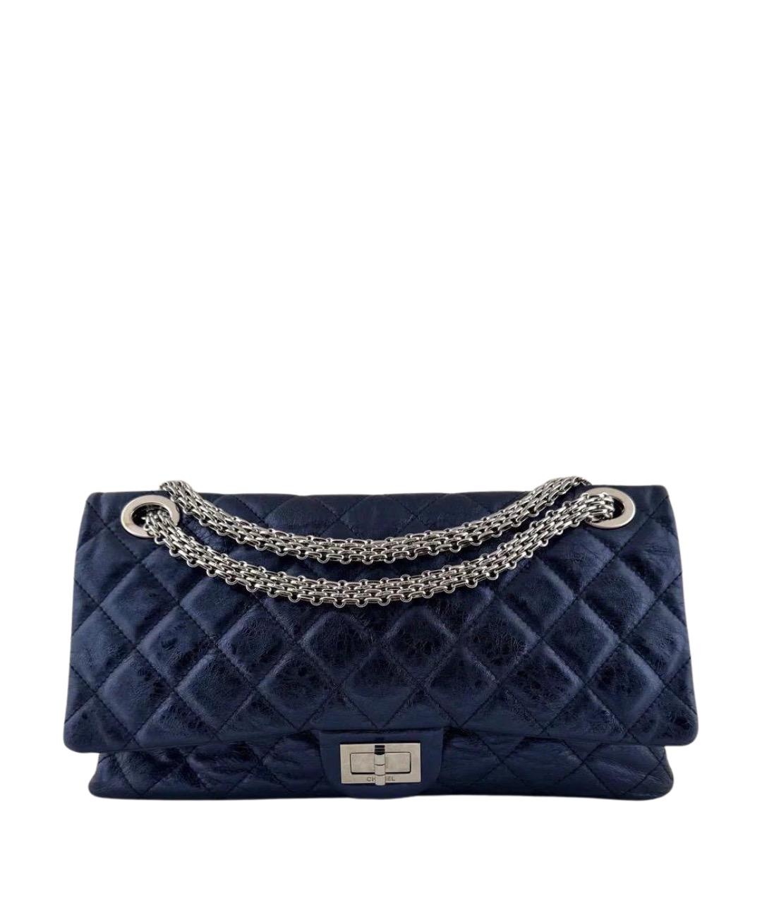 CHANEL Темно-синяя кожаная сумка через плечо, фото 1