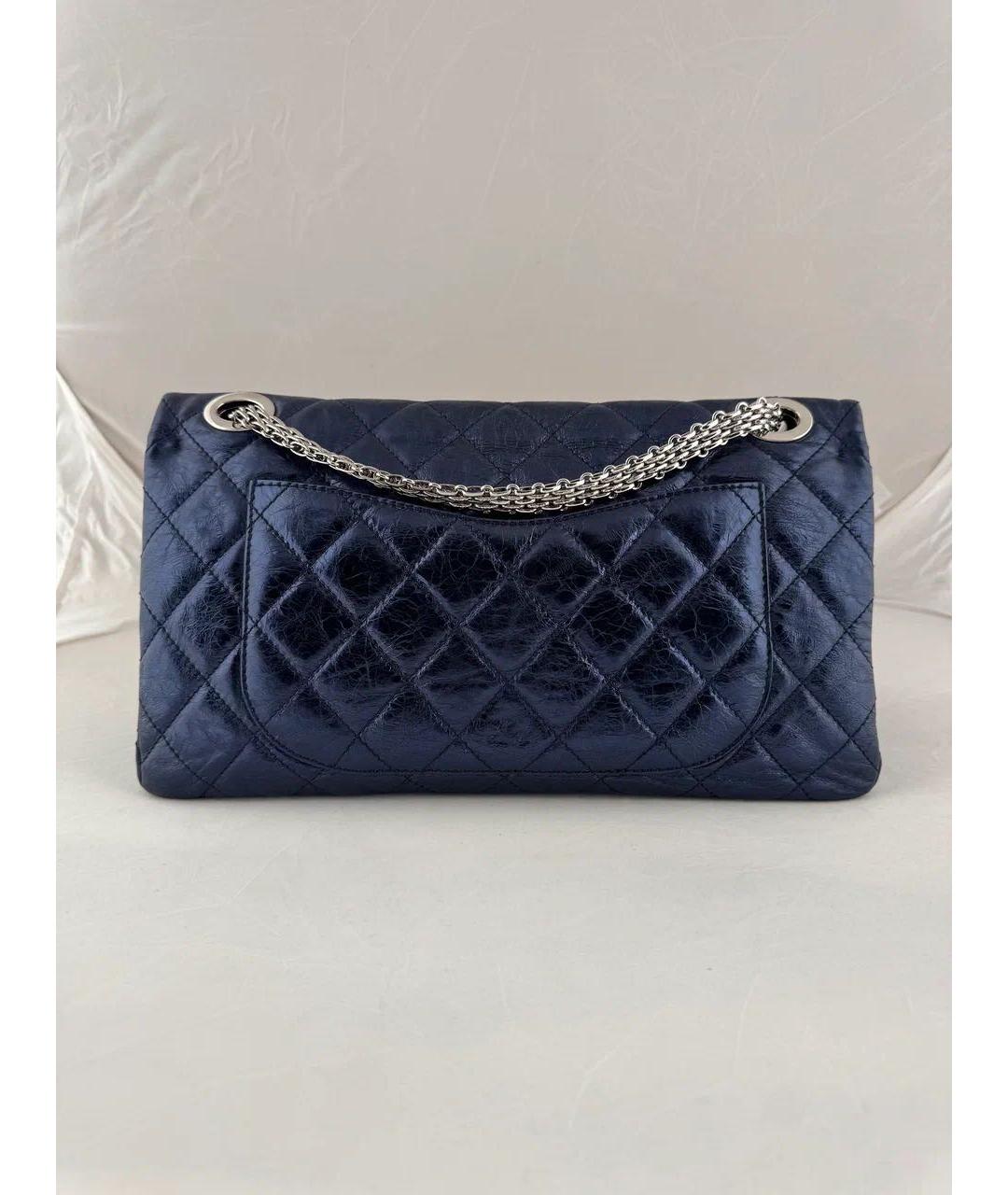CHANEL Темно-синяя кожаная сумка через плечо, фото 3