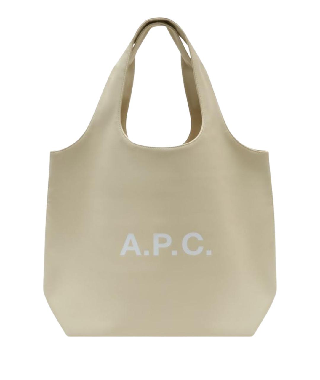 A.P.C. Белая синтетическая сумка тоут, фото 3