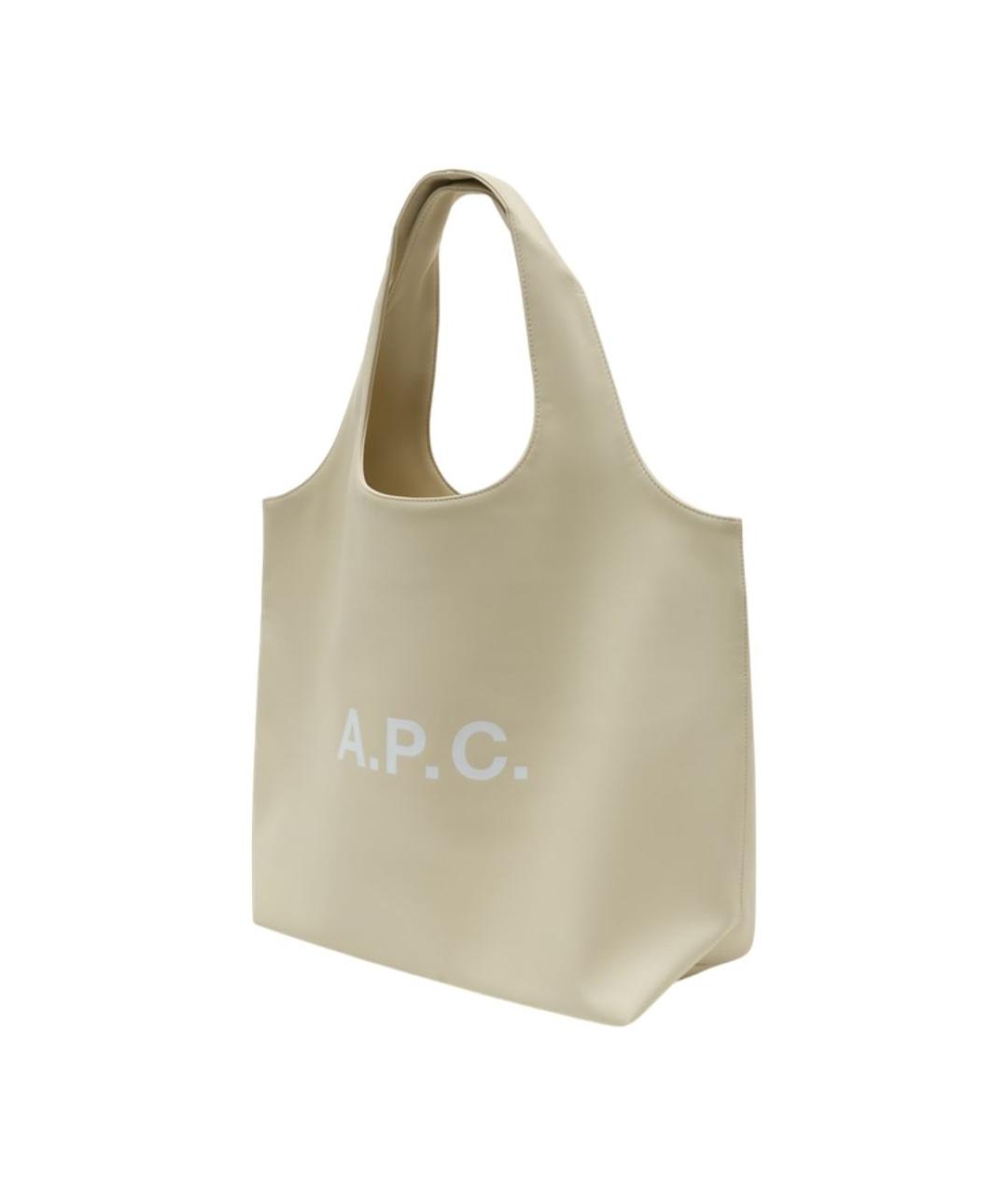 A.P.C. Белая синтетическая сумка тоут, фото 2