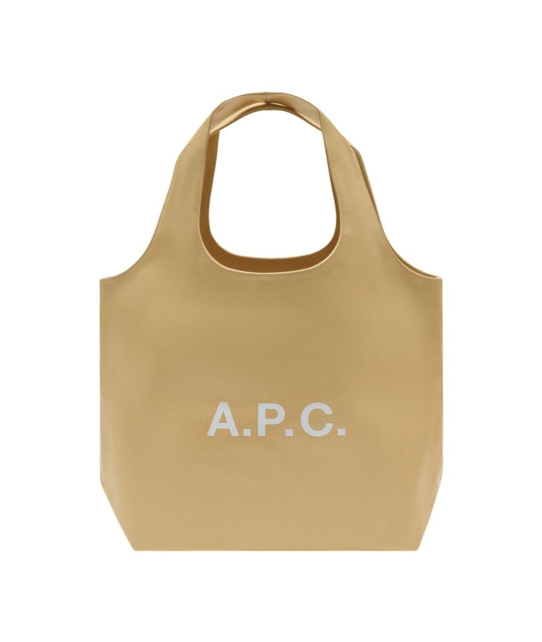 A.P.C. Белая хлопковая сумка тоут, фото 3