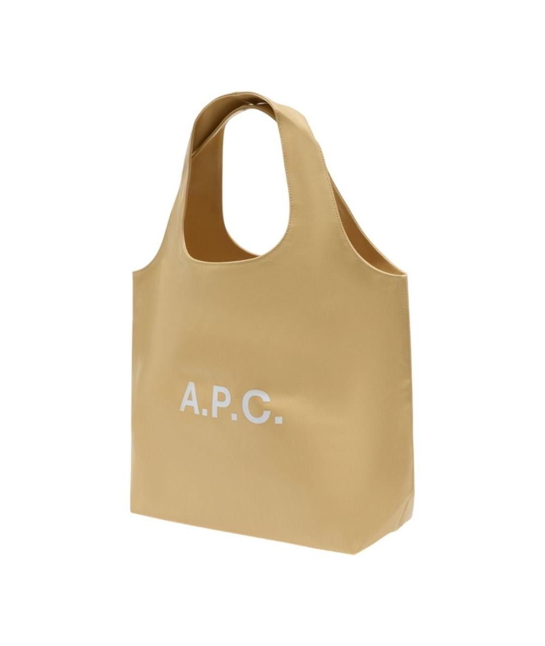 A.P.C. Белая хлопковая сумка тоут, фото 2