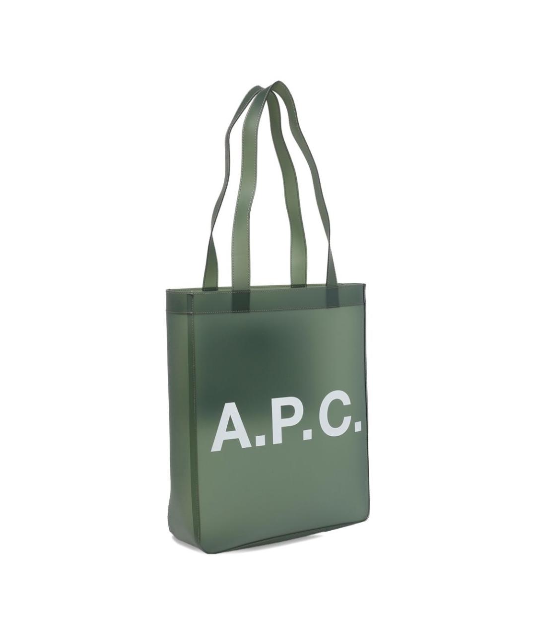 A.P.C. Хаки синтетическая сумка тоут, фото 3