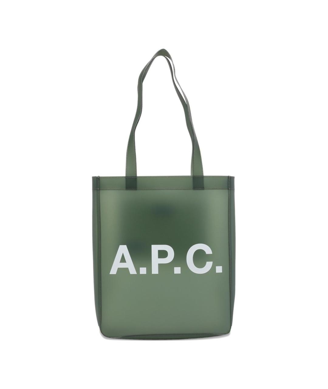 A.P.C. Хаки синтетическая сумка тоут, фото 1