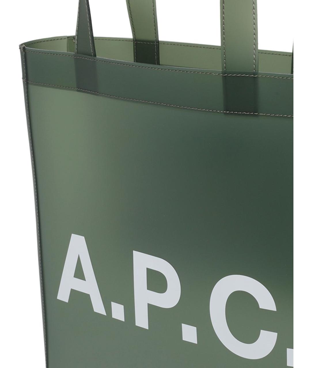 A.P.C. Хаки синтетическая сумка тоут, фото 4