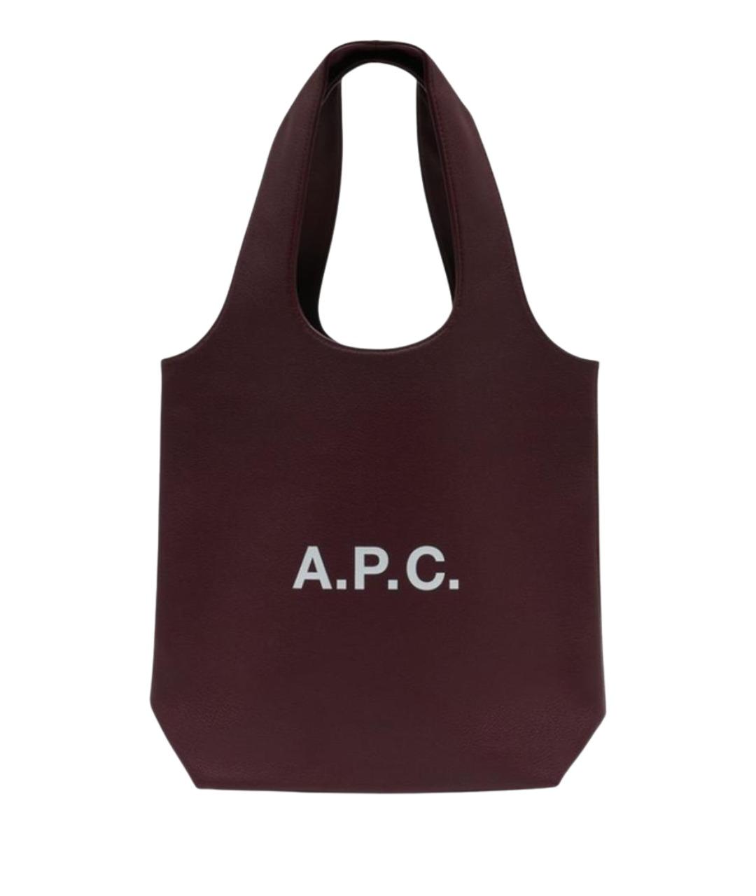 A.P.C. Бордовая синтетическая сумка тоут, фото 1