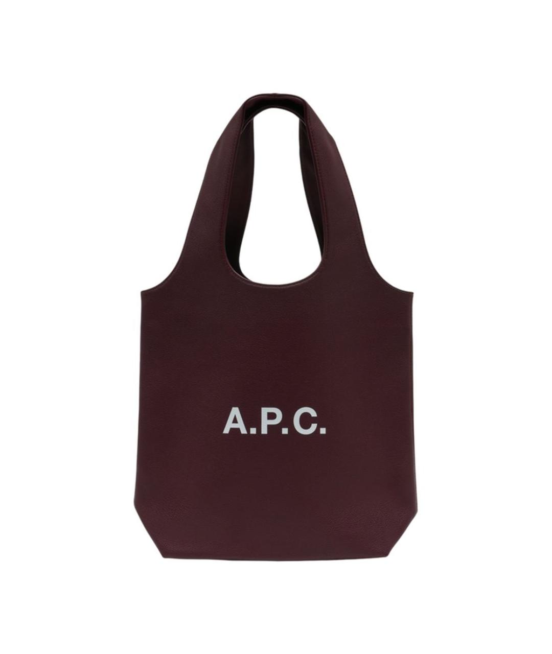 A.P.C. Бордовая синтетическая сумка тоут, фото 3
