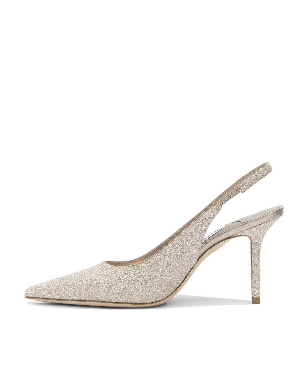 JIMMY CHOO Золотые текстильные туфли, фото 3