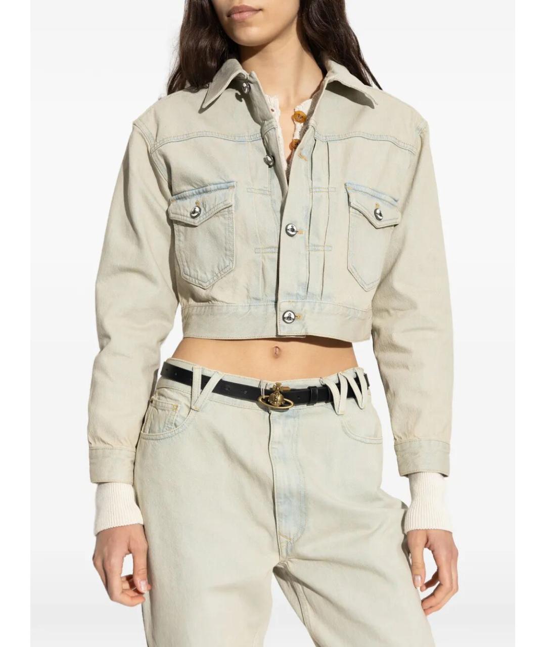 VIVIENNE WESTWOOD Синяя хлопковая куртка, фото 4