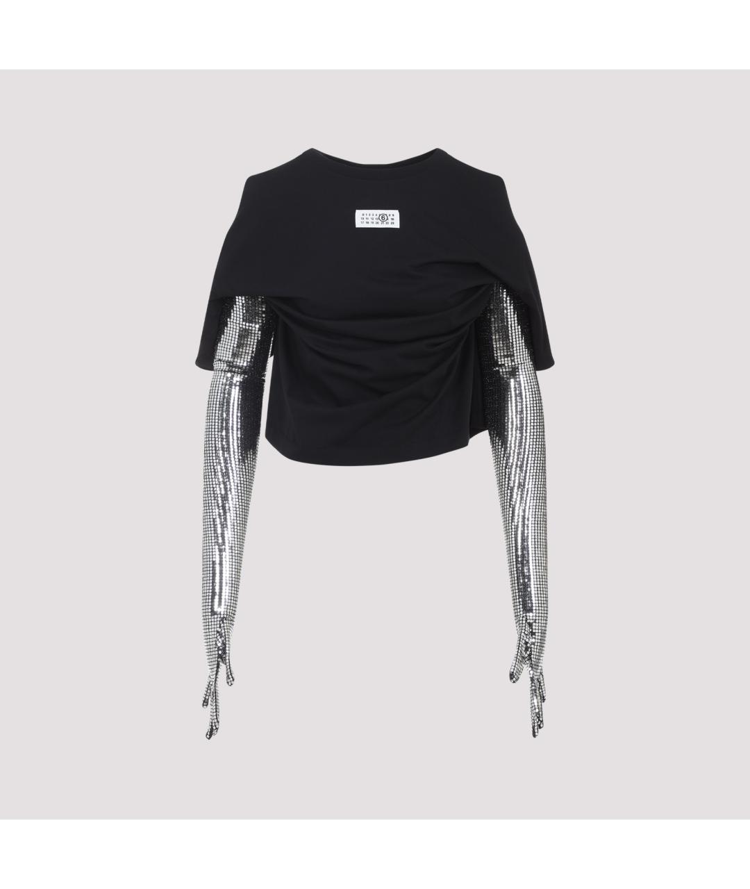 MM6 MAISON MARGIELA Черная хлопковая футболка, фото 2