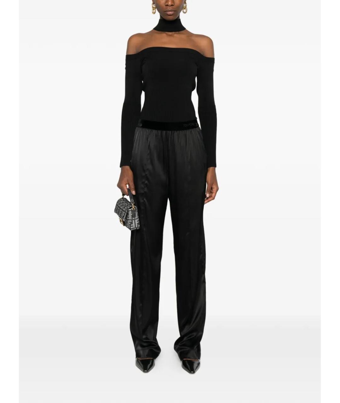 TOM FORD Черные шелковые прямые брюки, фото 2
