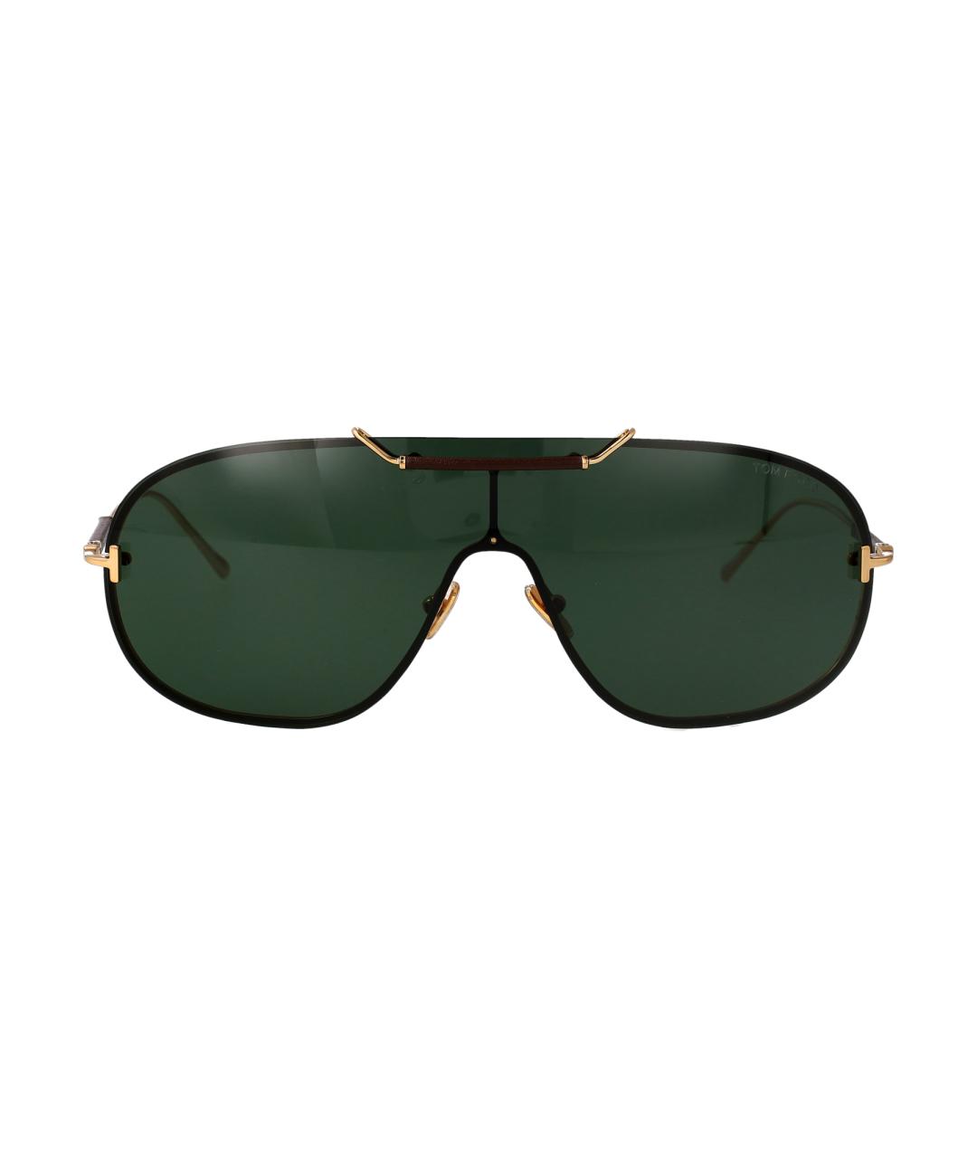 TOM FORD Золотые металлические солнцезащитные очки, фото 2