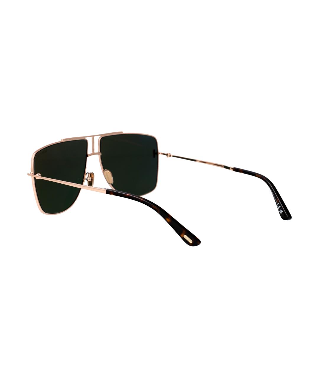 TOM FORD Золотые металлические солнцезащитные очки, фото 4