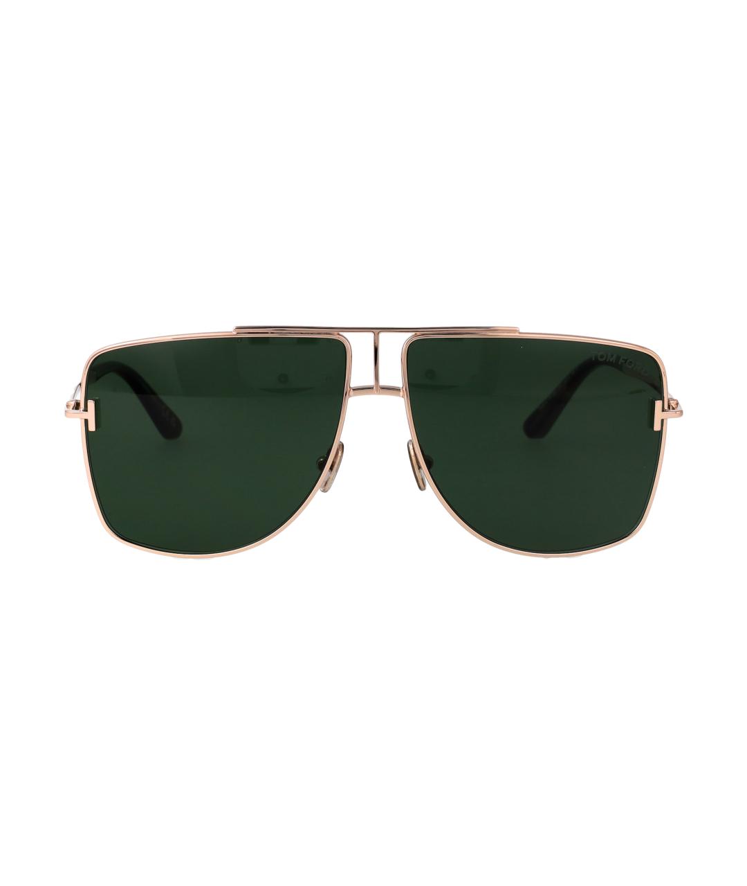 TOM FORD Золотые металлические солнцезащитные очки, фото 2