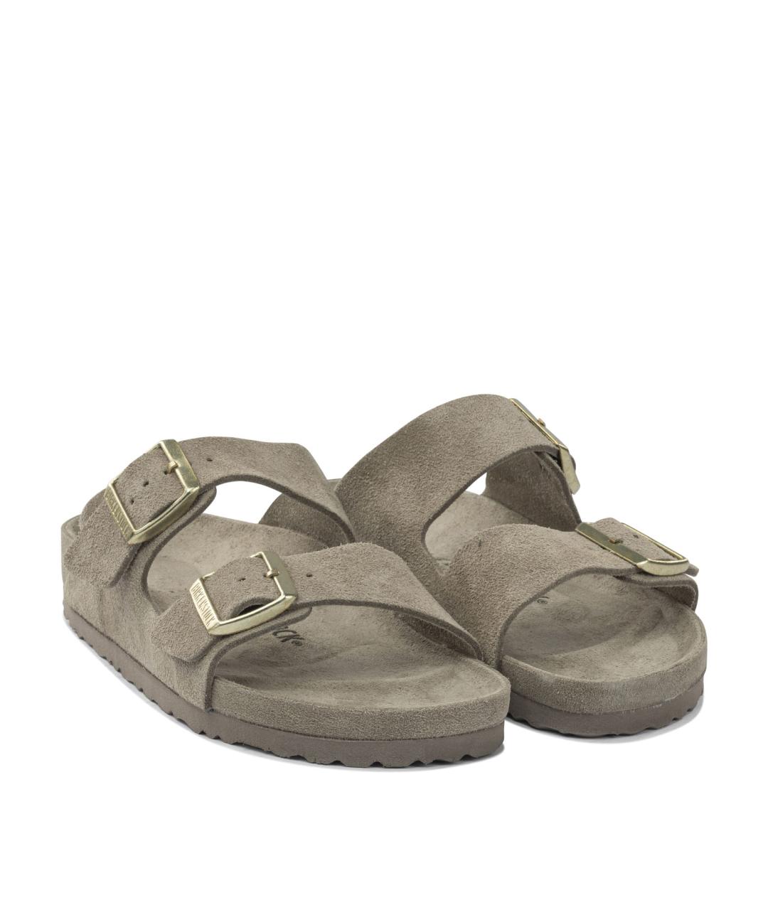 BIRKENSTOCK Коричневые замшевые сандалии, фото 4