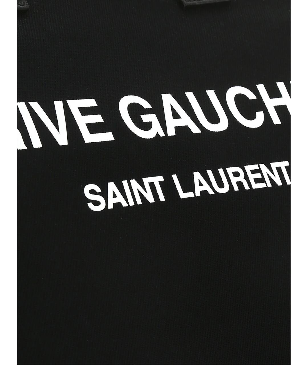 SAINT LAURENT Черная тканевая сумка тоут, фото 4