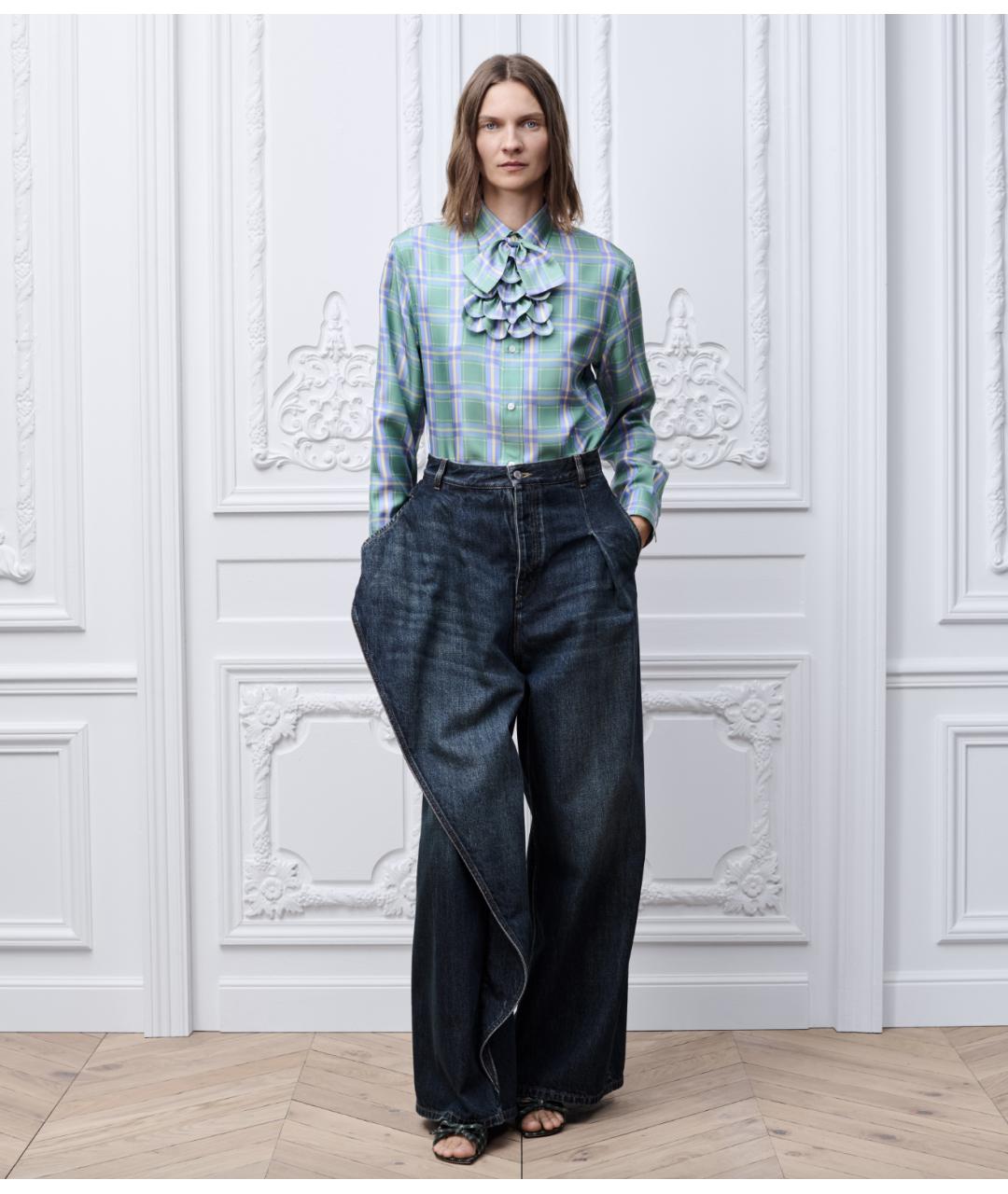CHRISTIAN DIOR Темно-синие хлопковые прямые джинсы, фото 2