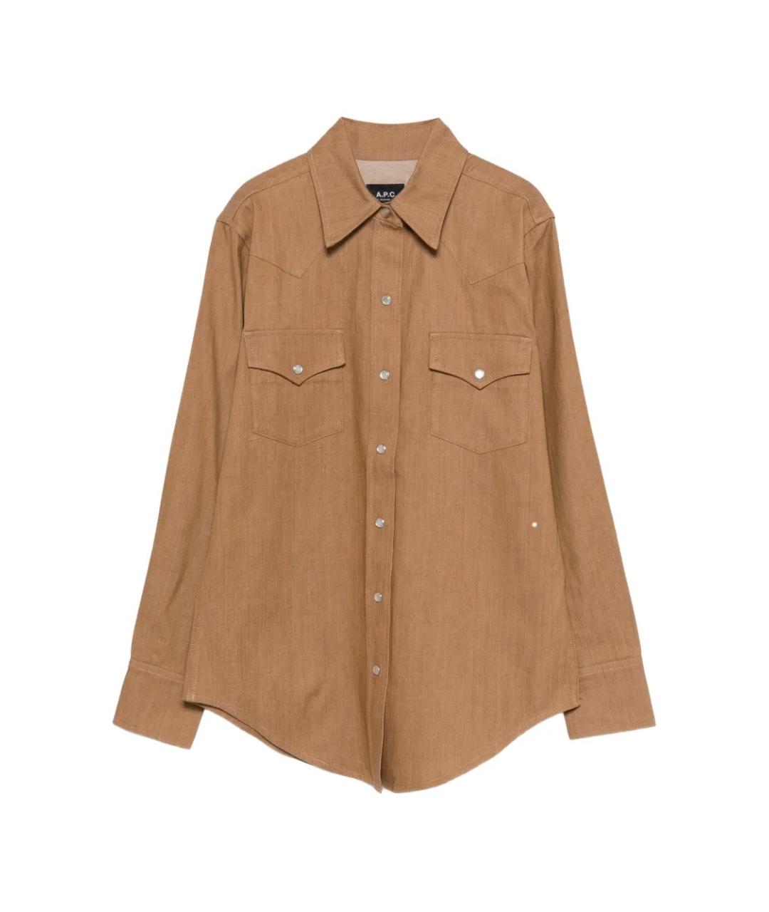 A.P.C. Коричневая хлопковая рубашка, фото 1