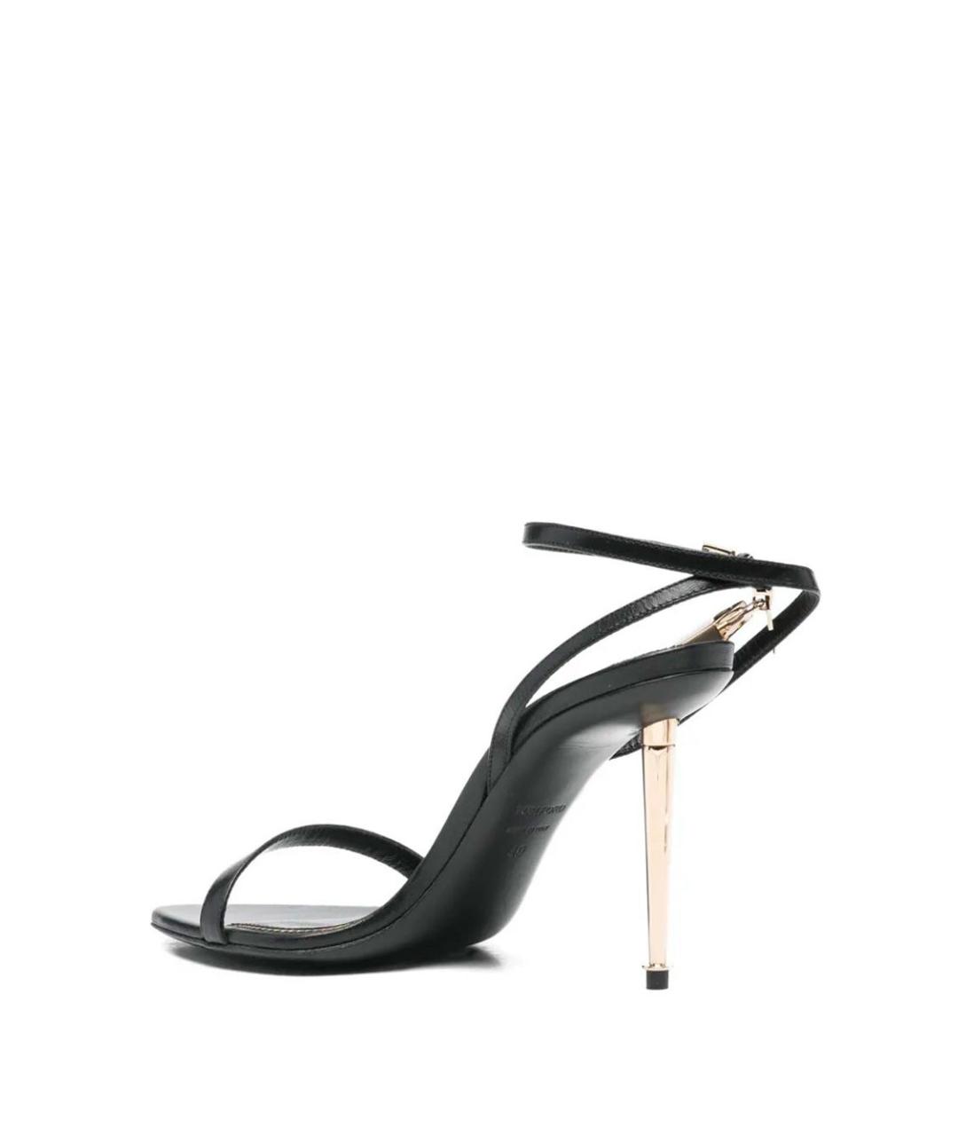 TOM FORD Черные кожаные босоножки, фото 3