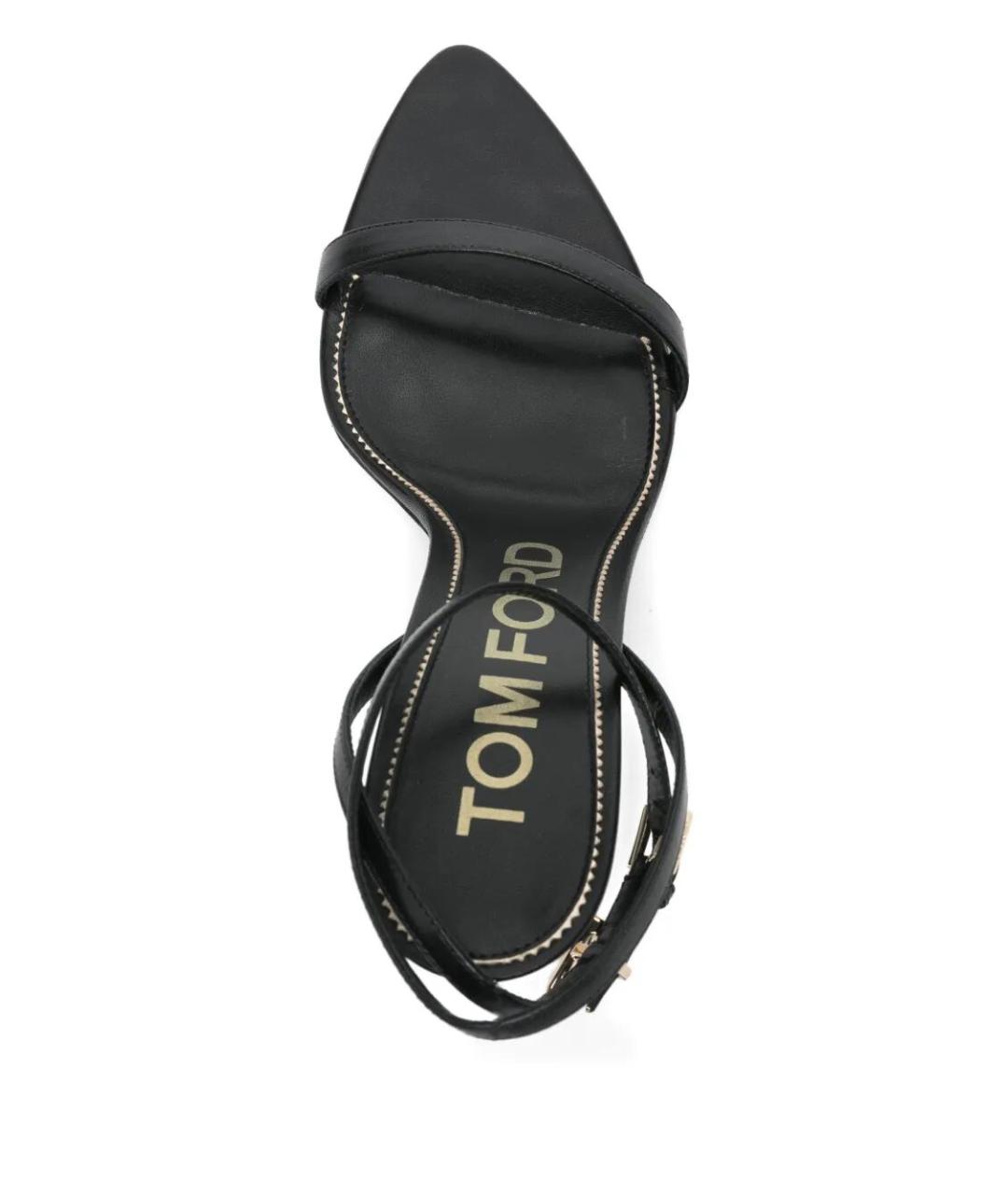 TOM FORD Черные кожаные босоножки, фото 4