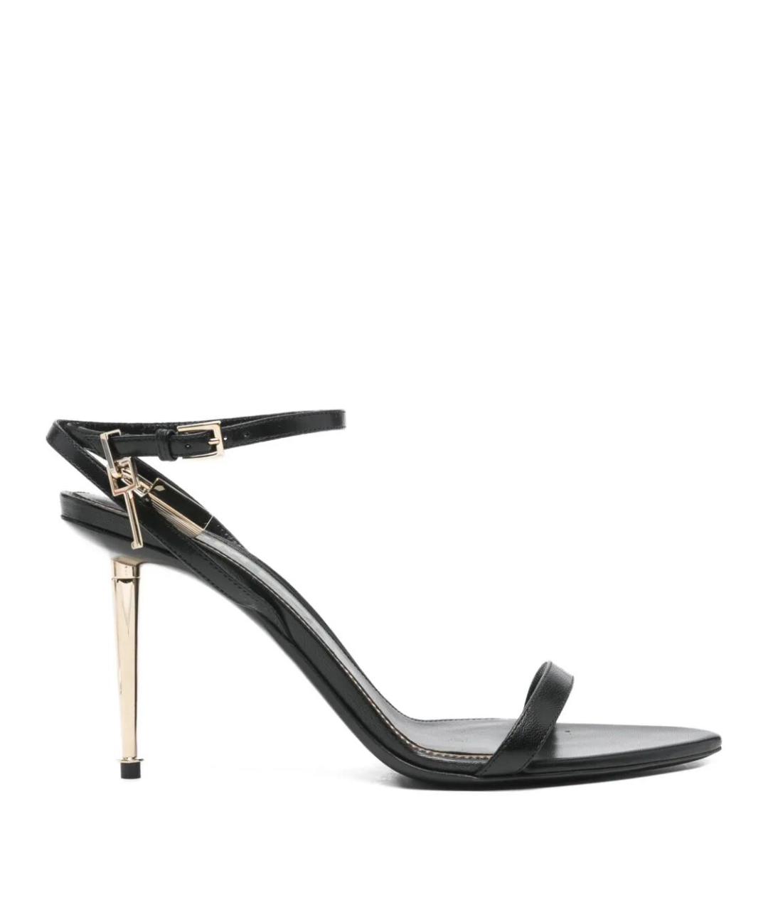 TOM FORD Черные кожаные босоножки, фото 1