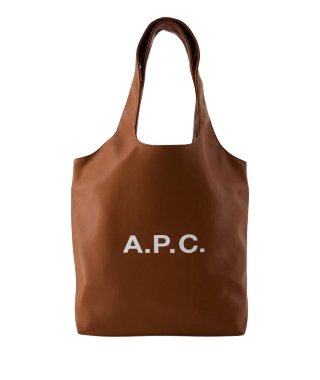 A.P.C. Коричневая сумка тоут из искусственной кожи, фото 1