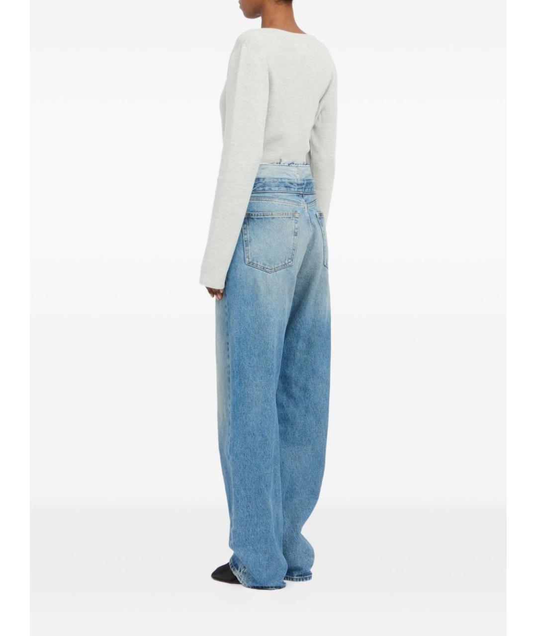 MM6 MAISON MARGIELA Голубые хлопковые прямые джинсы, фото 5