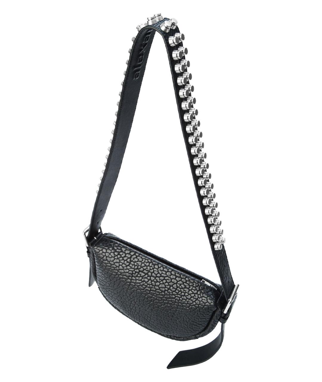 ALEXANDER WANG Черная кожаная сумка через плечо, фото 4