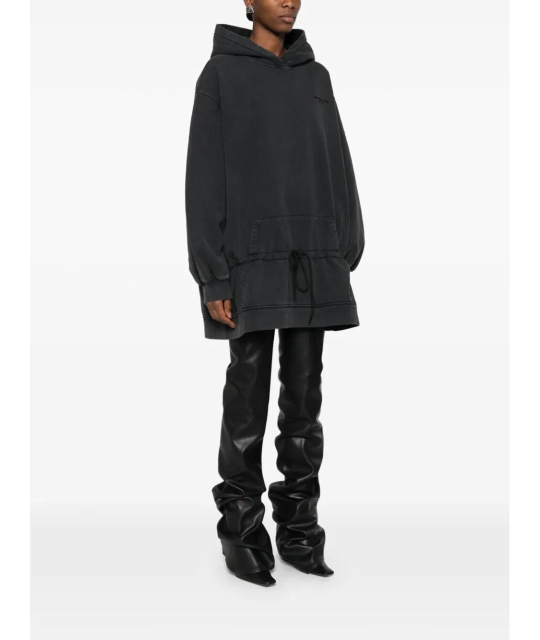 ALEXANDER WANG Черное хлопковое повседневное платье, фото 5