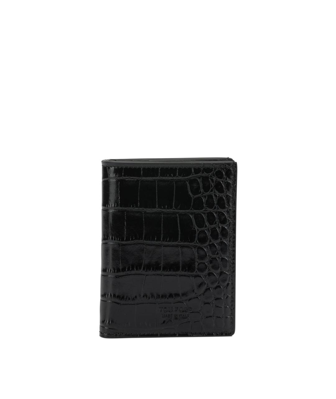 TOM FORD Черный кожаный кошелек, фото 1