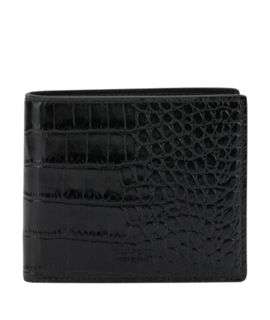 TOM FORD Черный кожаный кошелек, фото 1