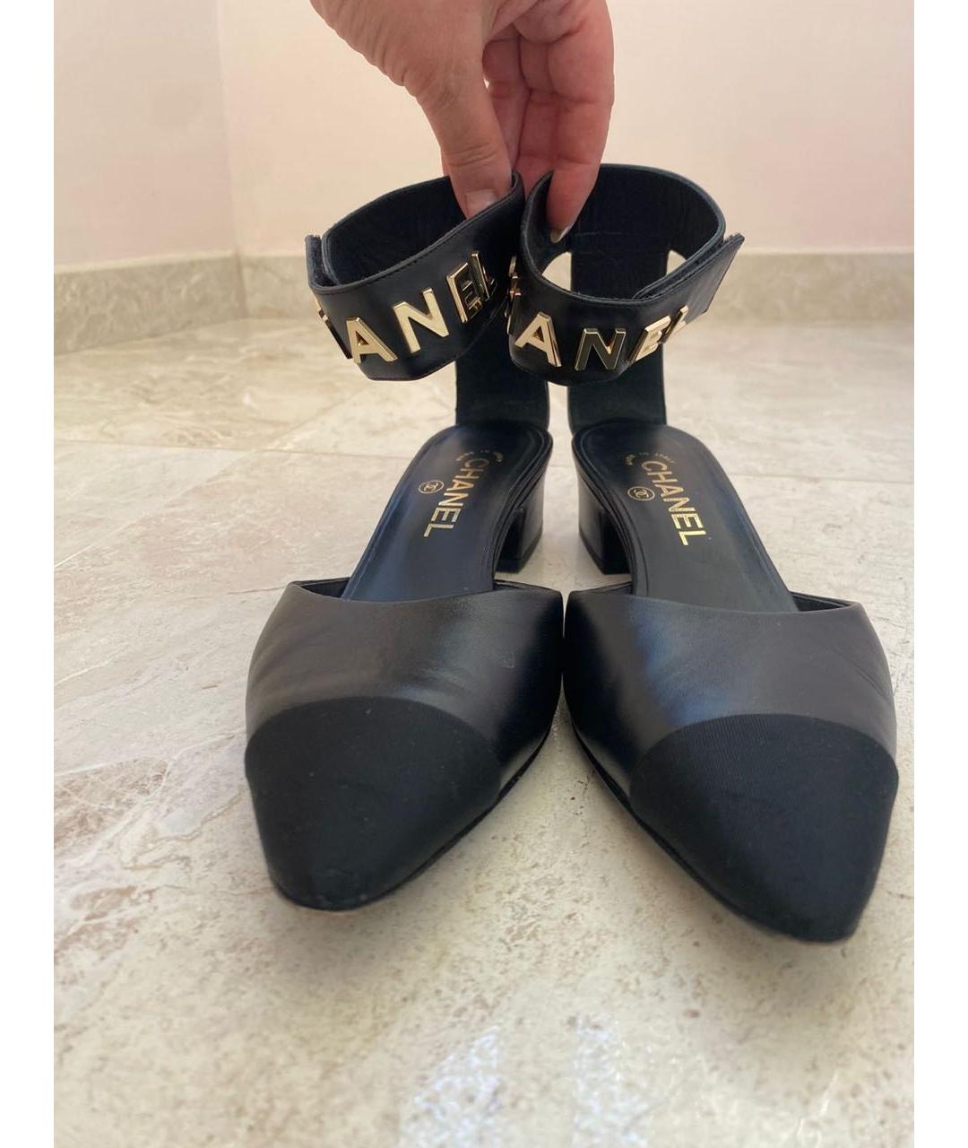 CHANEL Черные кожаные туфли, фото 6
