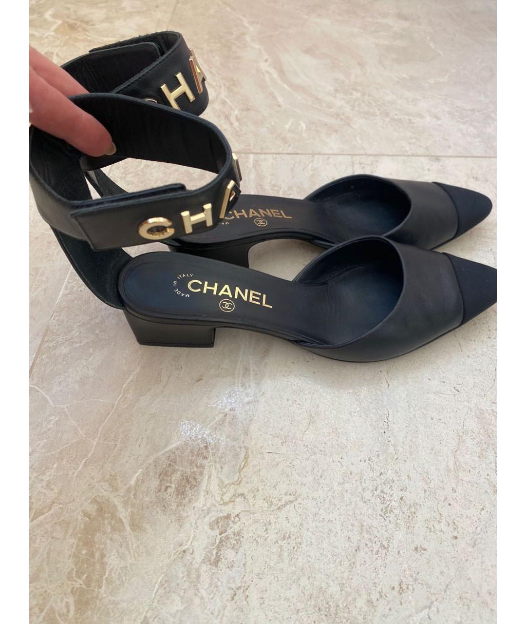CHANEL Черные кожаные туфли, фото 7