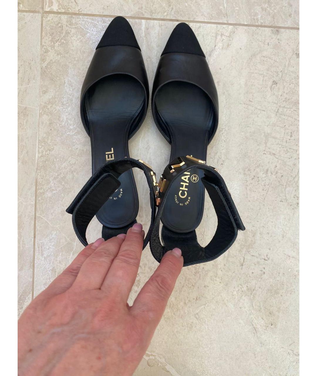 CHANEL Черные кожаные туфли, фото 3