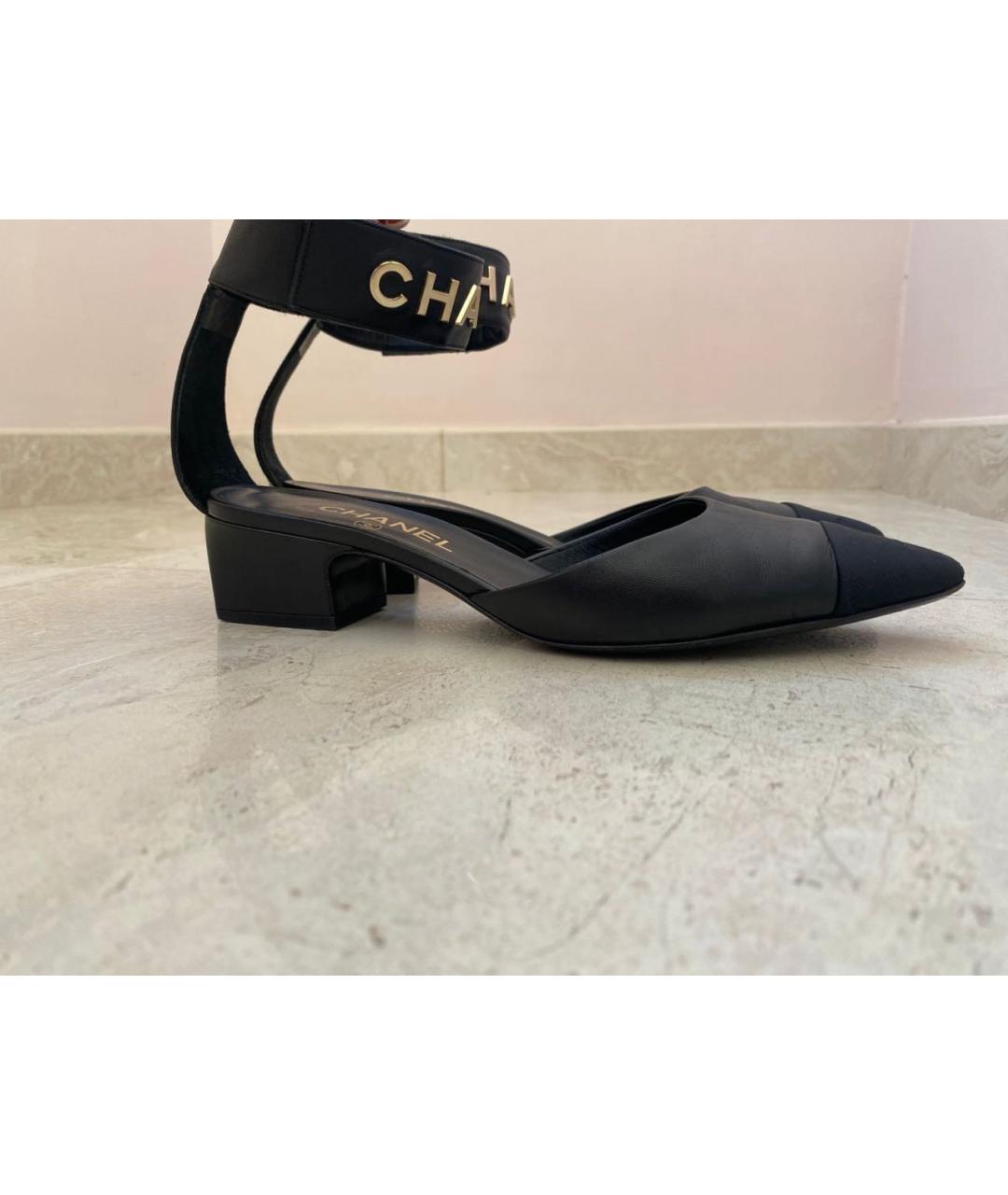 CHANEL Черные кожаные туфли, фото 8