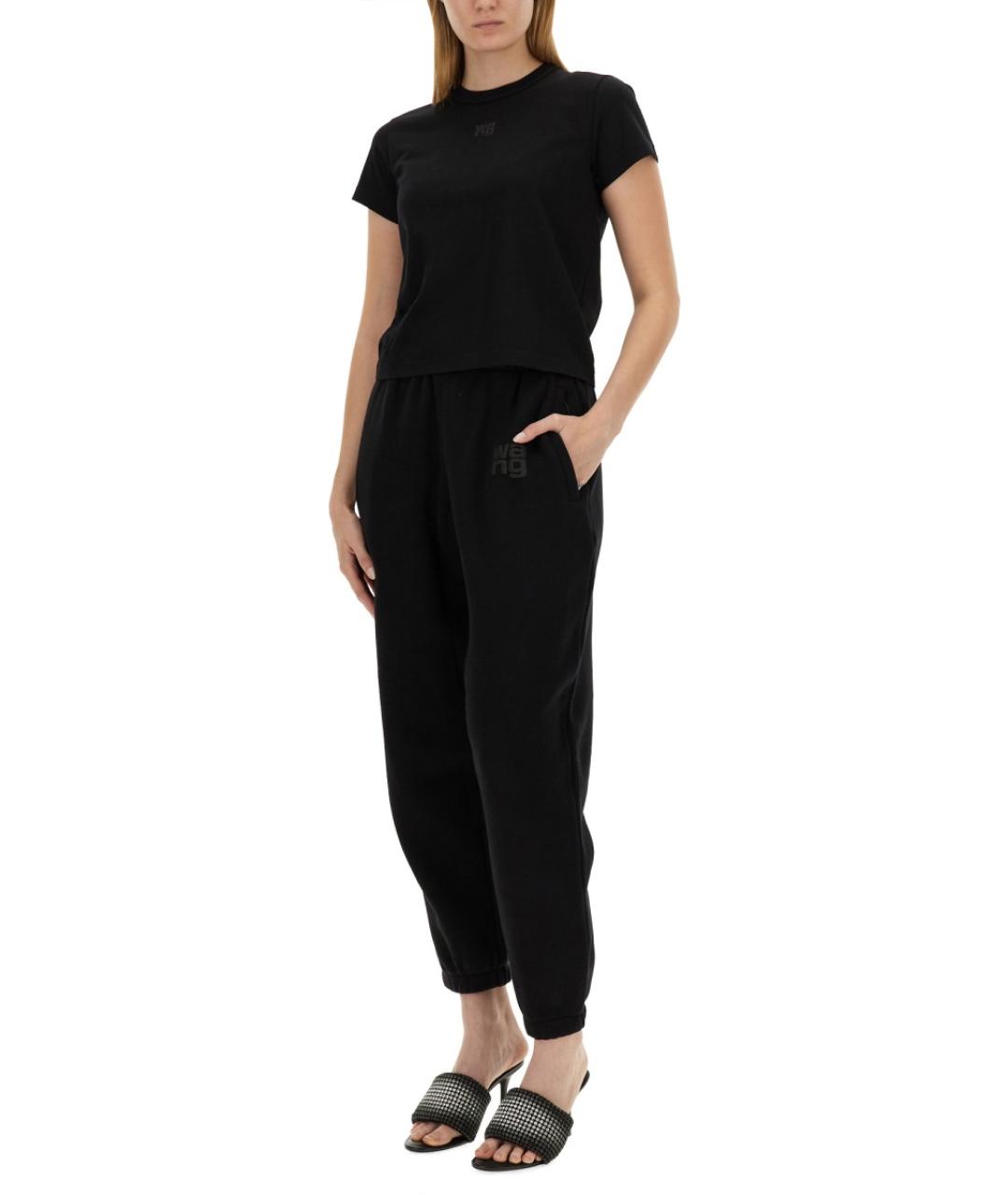 T BY ALEXANDER WANG Черная хлопковая футболка, фото 2