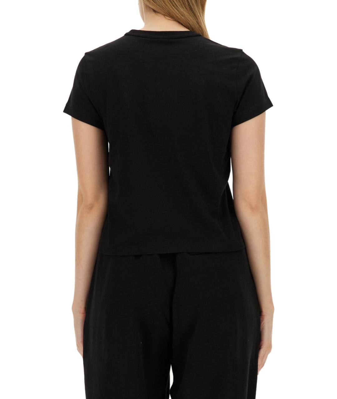 T BY ALEXANDER WANG Черная хлопковая футболка, фото 3